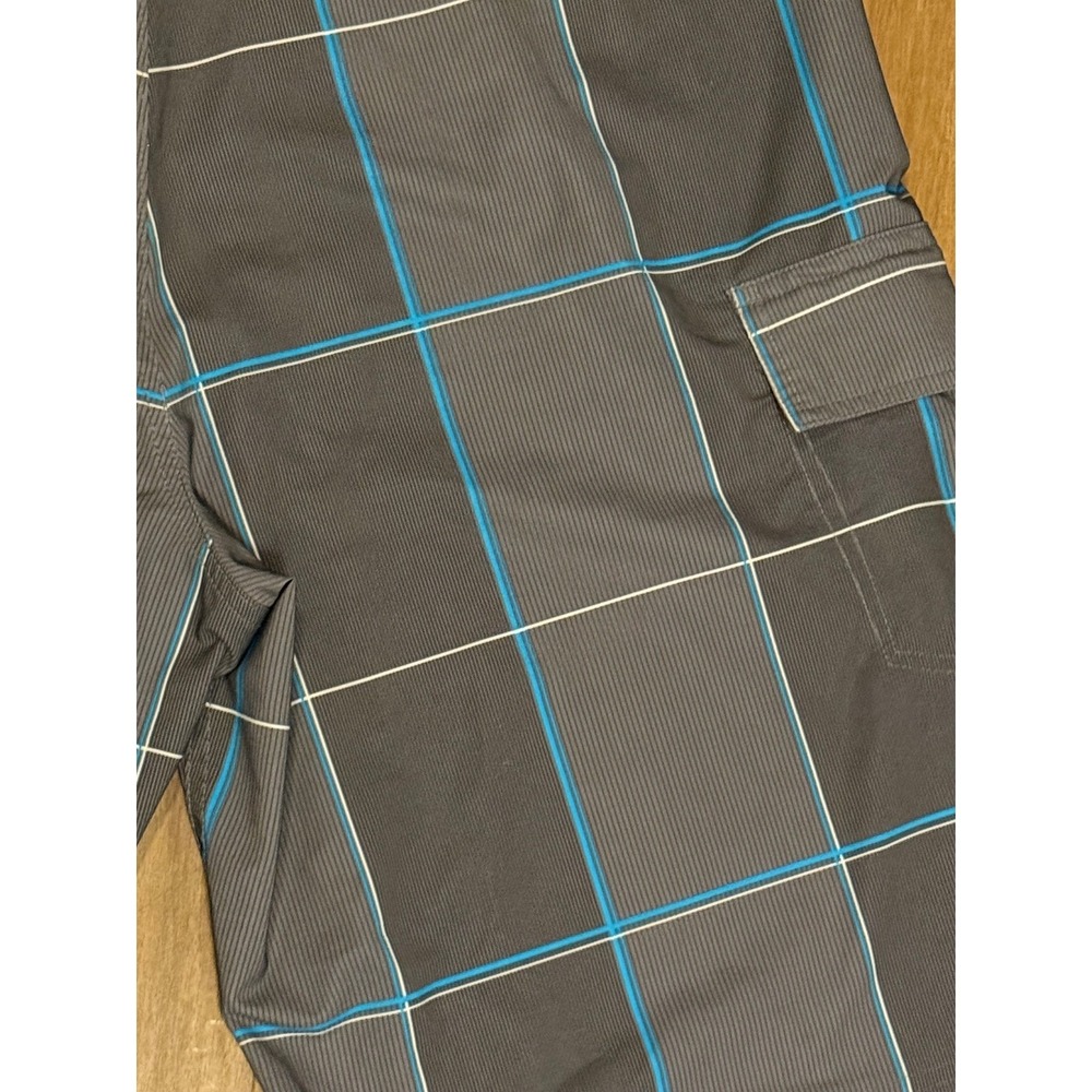 Ocean Pacific OP Board Shorts Mens 38 Grey Blue Plaid OPFlex 4-Way Stretch Swim - Picture 10 of 10